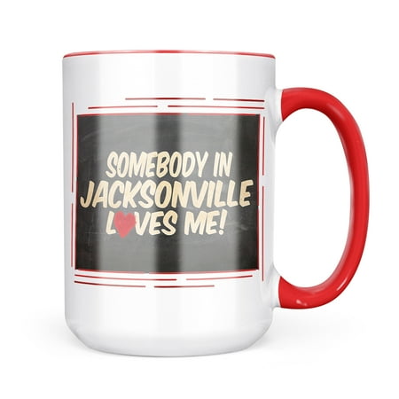 

Neonblond Somebody in Jacksonville Loves me Florida Mug gift for Coffee Tea lovers