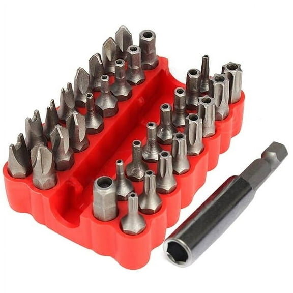 33pcs Tamper Proof Security Screw Driver Bit SET Hole Torx Hex with Holder SR1G