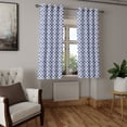 thumbnail image 2 of Ambesonne Ikat Grommet Curtain, Eastern Blue Ornament, 50" x 54", Royal Blue and White, 2 of 6