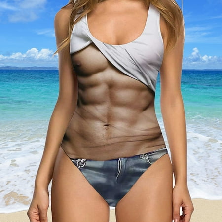 xIANGYUN One Piece Swimsuit Women Bikini Sets for Women Swimsuits for Women 2025 One Piece Thong Swimsuit Women s Swimsuit with Chest without Bracket Imitation Skin Chest Hair Dark Blue M