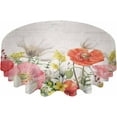 thumbnail image 2 of Spring Floral Round Tablecloth 60 Inch - Colorful Summer Flowers Waterproof Fabric Table Cloth Protector, Vintage Botanical Tablecloths Washable Table Cover for Kitchen Coffee Table Party, 2 of 6