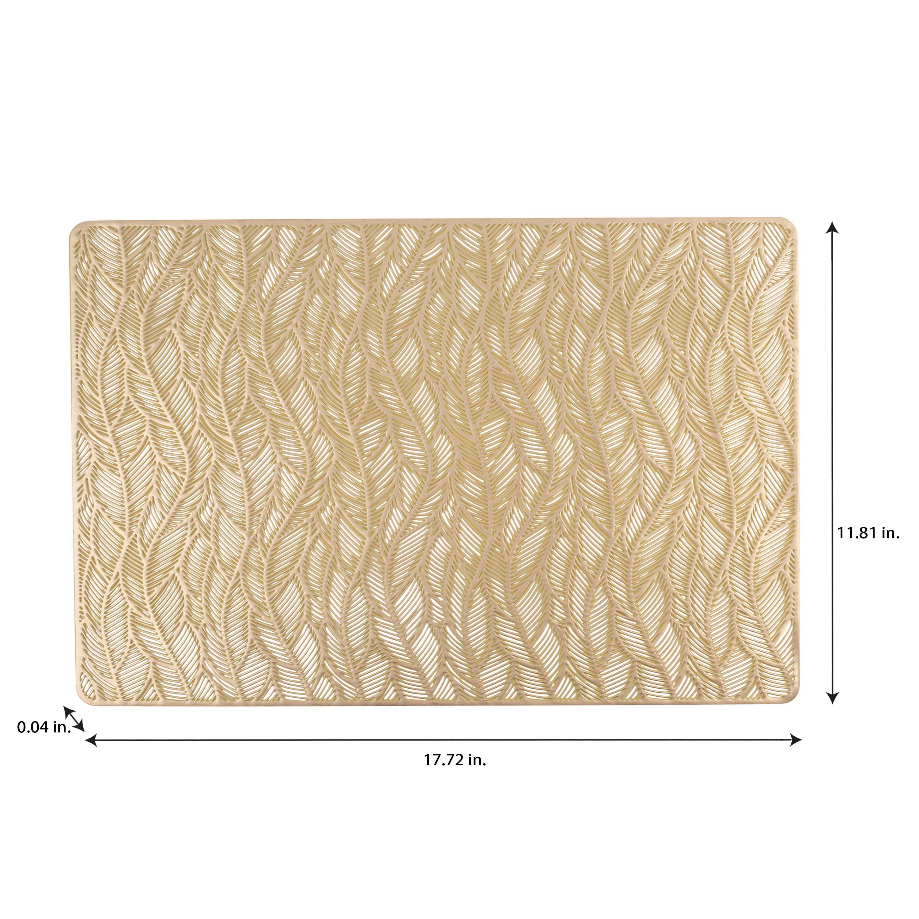 Home Details Set of Four Vine Laser Cut Place Mat in Gold