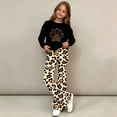 thumbnail image 5 of Cethrio Girls Graphic Outfit Sets, 2 PC Long Sleeve Casual Spring Fall Girls' Clothing Sets Black Size 12-13 T, 5 of 7