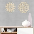 thumbnail image 2 of Mandala Wooden Wall Art Set of 2, Mesh Look Abstract Royal Medieval Concept, Birch Plywood Rustic Wall Art Accent for Hallway Bedroom Living Room and Offices, 11.4" X 11.4" X 0.1", by Ambesonne, 2 of 4