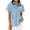 Sky Blue, variant on XUNKUSGA Shirts for Women Classic Button Down Short Sleeve Tops for Women Casual V Neck Collared Sun Protection Shirt with Pockets for Hiking ,Travel Blue