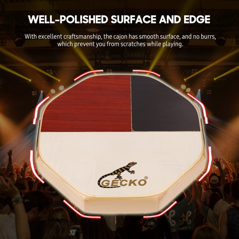 GECKO Portable SD6 Cajon Drum Hand Percussion with Travel Bag