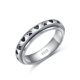 thumbnail image 1 of Anillo giratorio de plata 925 con estampado de pata de mascota en forma de corazón de mariquita, 1 of 9