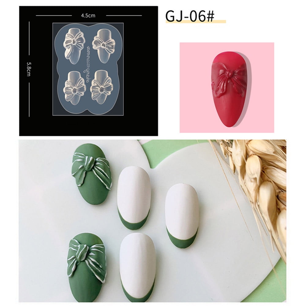 Homgeek Nail Art Silicone Mold 3D Pattern DIY Nail Template Form Mould
