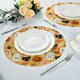 thumbnail image 6 of GZHJMY Halloween Pumpkin Skeleton Pattern Round Placemats, Durable Non-Slip Table Mat Heat and Stain Resistant Placemat for Kitchen Table Outdoor BBQ Activities, 1PCS, 6 of 7