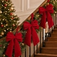 thumbnail image 4 of Qjidjing Christmas Tree Ornaments, Large Velvet Bow Hanging Pendants, for Christmas Tree, Front Door, Home Wall Holiday Decor, 4 of 6