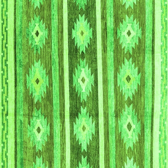 Ahgly Company Indoor Square Abstract Green Modern Area Rugs, 7' Square