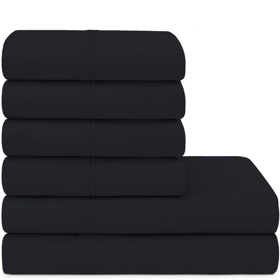 Black Label Alpha Cotton 1500 Thread Count 6 piece Bed Sheet Set