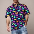 thumbnail image 2 of Polo T Shirts for Men Full Graphic Print Performance Short Sleeve Summer Loose Fit Casual Dress Shirts for Men, 2 of 4