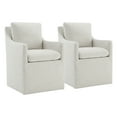 thumbnail image 4 of Spruce & Spring Modern Upholstered Dining Arm Chair with Casters No Assembly, Single, Wheat Fabric, 4 of 15