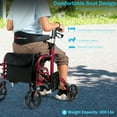 thumbnail image 4 of Goplus Folding Medical Rollator Walker Aluminum Transport Chair Adjustable Handle Red, 4 of 11