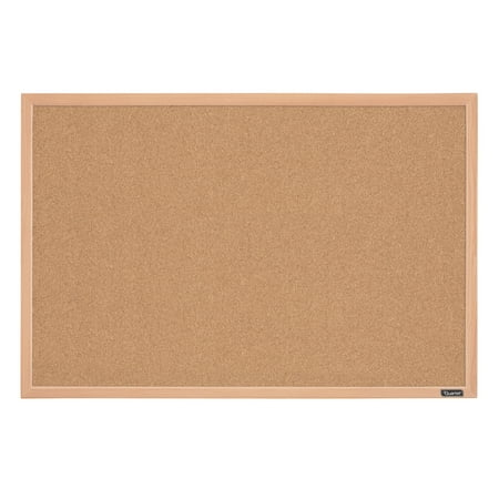 Quartet Cork Bulletin Board  23  x 35   Oak Finish Frame (35-380352Q)