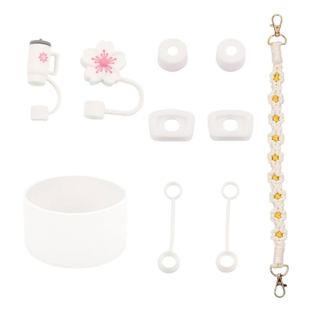 Juego de accesorios para tazas Fernando adorno de flores llavero hecho a mano juego de colgante de taza