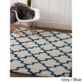 thumbnail image 5 of Super Area Rugs, Cozy Plush White & Black Trellis Shag Rug, 3' 2" x 5', 5 of 5