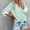 1_Green, variant on Colorful Striped Shirts For Women 3/4 Sleeves Front Tie Tunic Blouse Female Stripes Modern Style Top Women's Casual V-Neck Tops Lightweight Comfy Pull-On Shirts,1_Black,Small