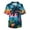 Blue, variant on Mens Scrub Tops Floral Tropic Printed Stretch Soft Scrub Shirts with 3 Pockets Personalized Comfy Plus Size Nurse Work Tops White XL