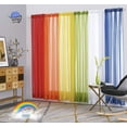 thumbnail image 3 of 6 Piece Rainbow Sheer Window Panel Colorful Backdrop Bright Curtains Set for Playroom, Nurseries, Bedroom & More Lime, Orange, Red, White, Bright Yellow, Navy Drapes- 45 inch Long Panels, 3 of 3