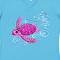 thumbnail image 4 of Inktastic Cute Pink Sea Turtle Women's V-Neck T-Shirt, 4 of 5