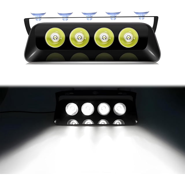 Luz intermitente con ventosa, 16 luces LED estroboscópicas para parabrisas, ámbar y blanco, luces estroboscópicas de emergencia para salpicadero, luces intermitentes de advertencia para vehículos de