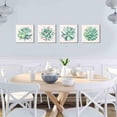 thumbnail image 4 of Succulent Wall Decor for Bathroom Mint Green Cactus Wall Art for Living Room Kitchen Accessories Nature Plant Wall Decor Tropical Botanical Leaf Canvas Pictures Bedroom Home Decorations 12x12" 4 Pcs, 4 of 6