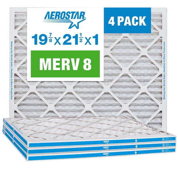 Filtro de aire Aerostar MERV 8 plisado 19,88 x 21,5 x 1 (paquete de 4)