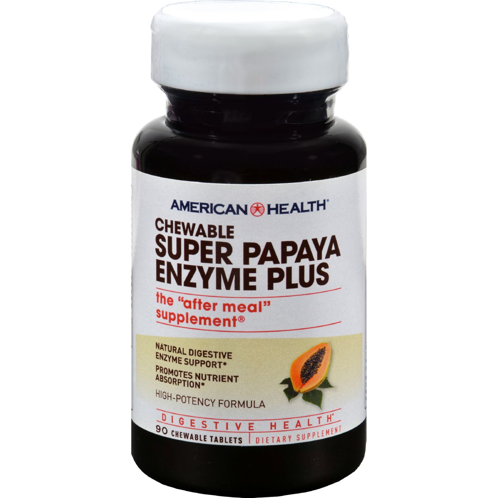 American Health Super Papaya Enzyme Plus Chewable 90 Chewable Tablets