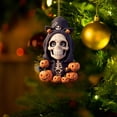thumbnail image 3 of Ihhxbz Home Decor, Decorations Halloween Skeleton Pumpkin Horror Car Rearview Mirror Pendant Decoration, 3 of 4