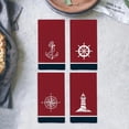 thumbnail image 4 of Nautical Boat Kitchen Dish Towels - Nautical Hand Towels, Gifts for Boat Owner, Coastal Kitchen Chenille Towels 18 X 26 Inches, Set of 4（Red）, 4 of 5