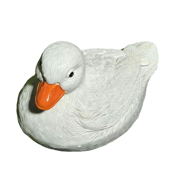 Simulated Authentic Floating Duck Sculpture for Yard and Garden Resin Decoration