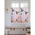 thumbnail image 2 of Pink Flower Living Room Curtains 2 Panel, Spring Floral Elegant Butterflies Birds Farmhouse Cafe Window Treatment, Farmhouse Bedroom Bathroom Kitchen Curtains Drapes 104"x45", 2 of 6