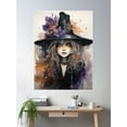 thumbnail image 2 of Water Color Witch In Purple And Orange - Mystic Art Poster Wall Art, Modern Wall Decor For Living Room Bedroom, 24x36 UNFRAMED, 2 of 3