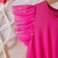 thumbnail image 6 of Tulle Dress for Girls Party Outfits Strars Print Ruffle Sleeve Princess Multi-layered Tutu Sundress (5 Years, Hot Pink), 6 of 7