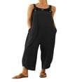 thumbnail image 1 of Combinaisons Amples à Ourlet Tulipe pour Femmes Salopettes Col Carré Sans Manches avec Poches Grande Taille, 1 of 6