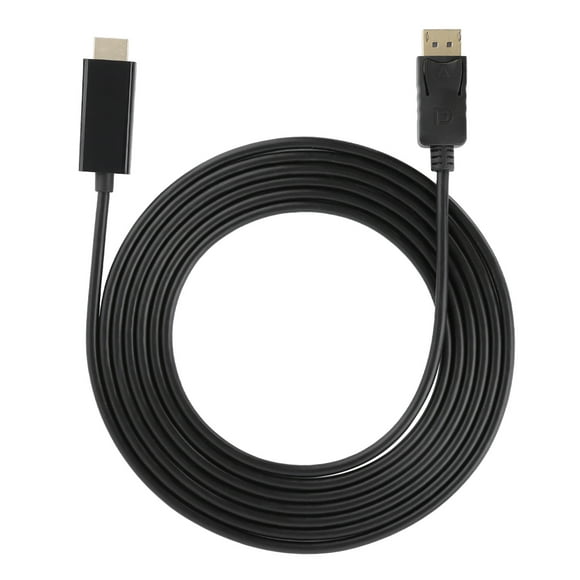 Cable adaptador de audio y vídeo DisplayPort a HDMI HD de gran tamaño, cable de conversión de 3 metros