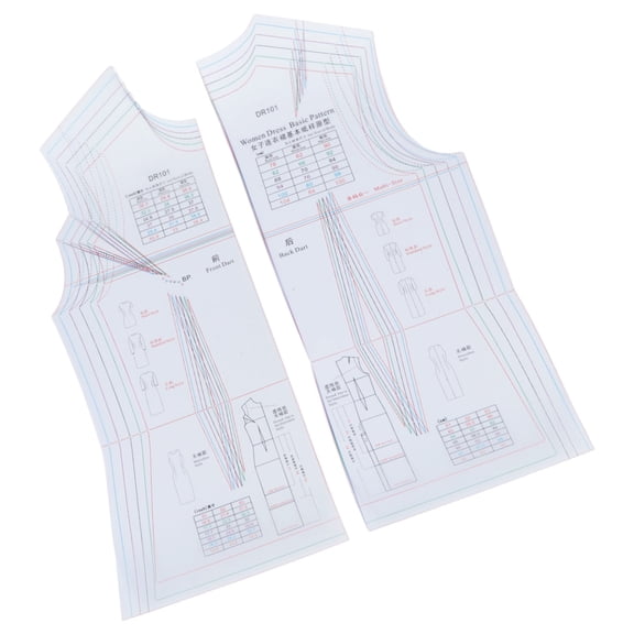 Multi-Size Dressmaking Ruler Reusable Pattern Template Dress Ruler for Sewing Practice