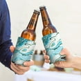 thumbnail image 2 of 2 Pcs Neoprene Beer Can Cooler Insulated Collapsible Beer Sleeve Marble Abstract Blue Soda Beer Can Covers for Birthday Party Wedding, 2 of 3