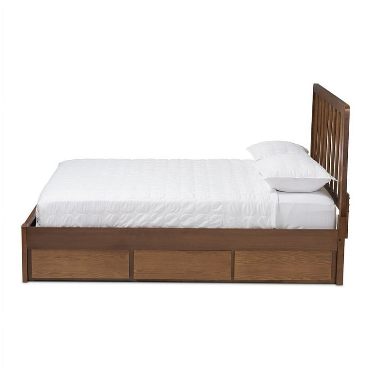 Baxton Studio Raurey Modern and Contemporary Walnut Finished Queen Size Storage Platform Bed Baxton Studio Raurey Modern and Contemporary Walnut Finished Queen Size Storage Platform Bed