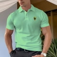 thumbnail image 4 of Men's Cotton POLO Shirt Green Skull Logo Design, 4 of 16