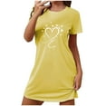 thumbnail image 2 of Xysaqa Cadeaux de la Saint-Valentin Chemises de Nuit pour Femmes Chemises de Nuit Douces Chemises de Nuit & Chemises de Nuit Imprimé Cœur Chemises de Nuit pour Femmes Robe de Pyjama Confortable Liquidation Jaune m, 2 of 5