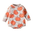 thumbnail image 2 of Luxalzxs Long Sleeve Onesies for Baby Boy Girl Newborn Infant Toddler Cute Pumpkin Sweatshirt Romper Bodysuit Halloween Outfit Onesies 3-6 Months, 2 of 5