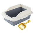 thumbnail image 5 of Gazechimp Open Top Cat with Scooper Bunny Deep Loo Cage Pet Litter Tray Pan Gray S 27x18x15CM, 5 of 8