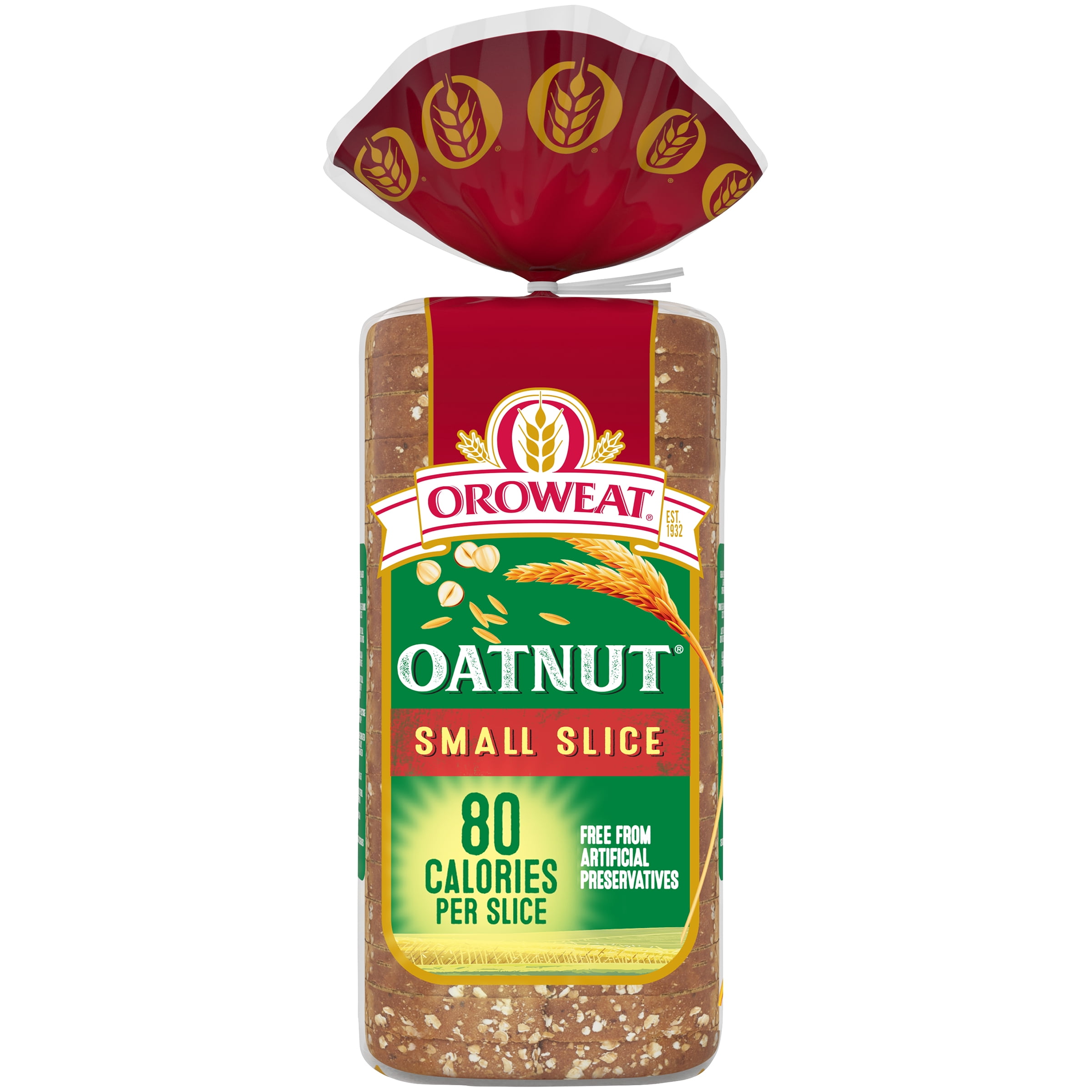 Oroweat Whole Grains Small Slice Oatnut Bread, Free from Artificial