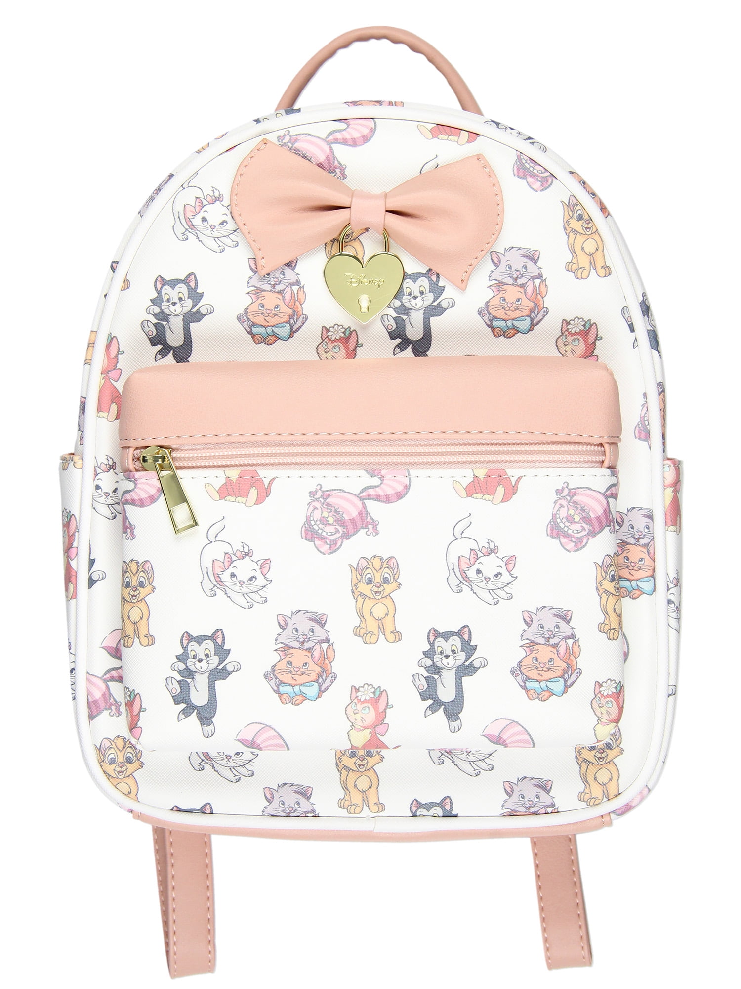 Disney Cats Saffiano Faux Leather Tote Bag Mini Backpack 12"