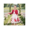 thumbnail image 4 of Sunny Fashion Girls Dress Floral Sleeveless A Line Red Butterfly Long Sleeve Crop Cardigan Jacket Easter 6 Years, 4 of 8