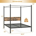 thumbnail image 2 of Infans Queen Size Canopy Bed Frame 4-Poster Platform Bed Frame w/ Industrial Headboard, 2 of 7