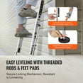 thumbnail image 4 of KFFKFF Ladder Leveler, 20-inch Metal, Supports 550lbs, Adjustable Tool for Ladders, Includes Storage, Simplifies Use on Uneven Terrain, Accessory for Extension Ladders, 4 of 9